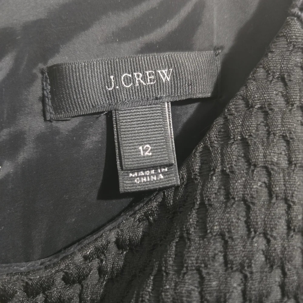 JCrew Black Textured Sleeveless Fit-and-Flare Dress